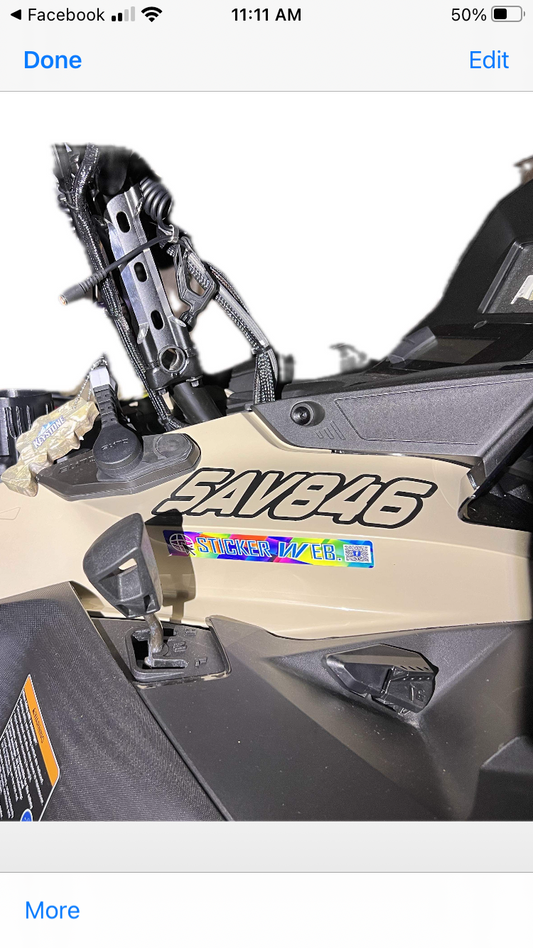 Snowmobile registration numbers