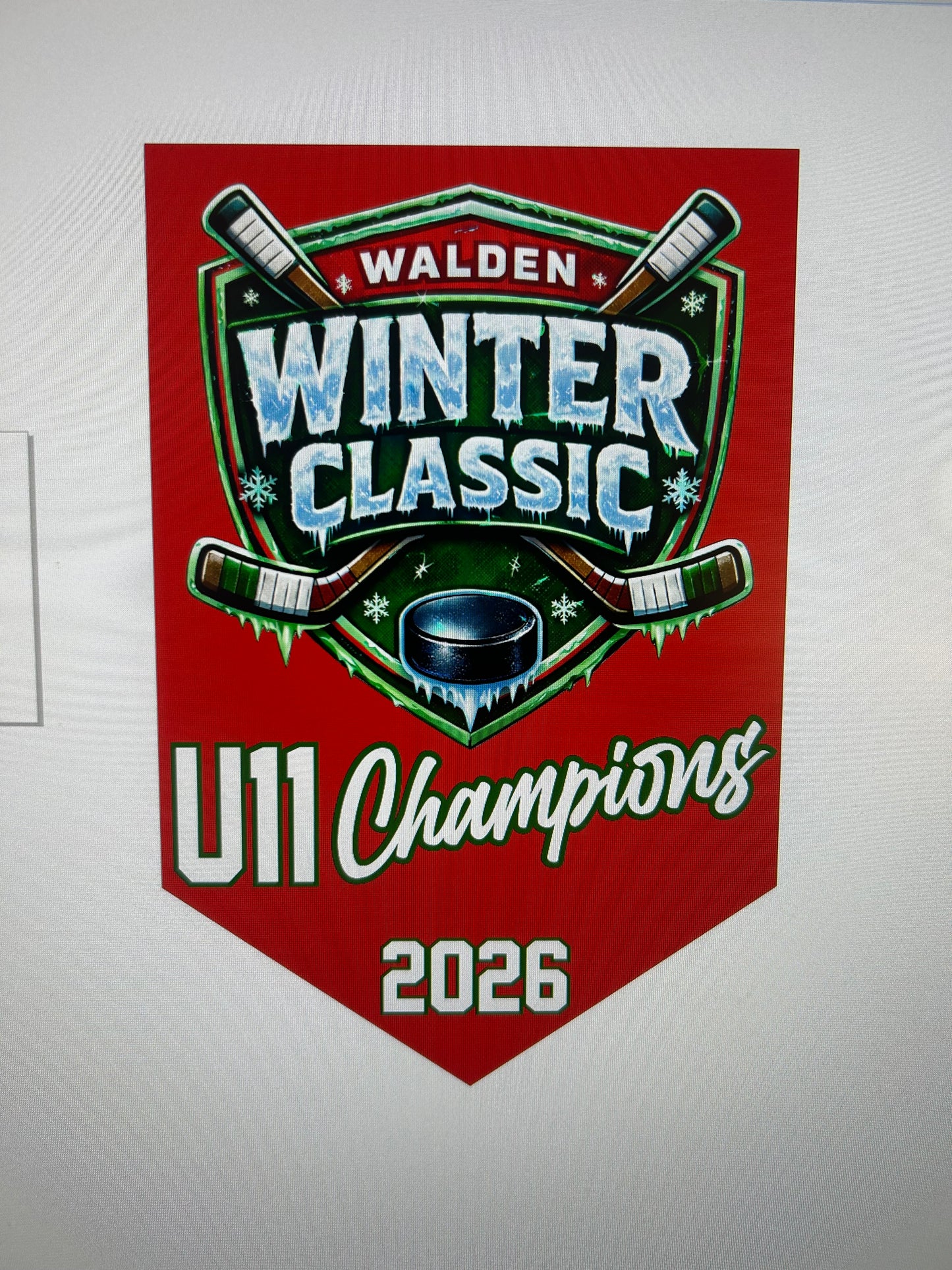 Hockey Championship Award Banner — Custom Team Trophy Banner