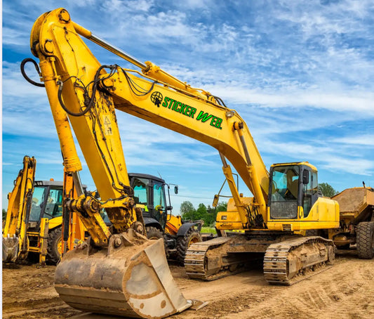 Heavy equipment safety label kit or custom stickers